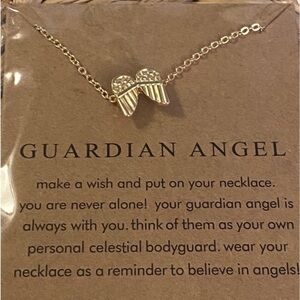Guardian Angel Necklace W/ Gold Wings NWT